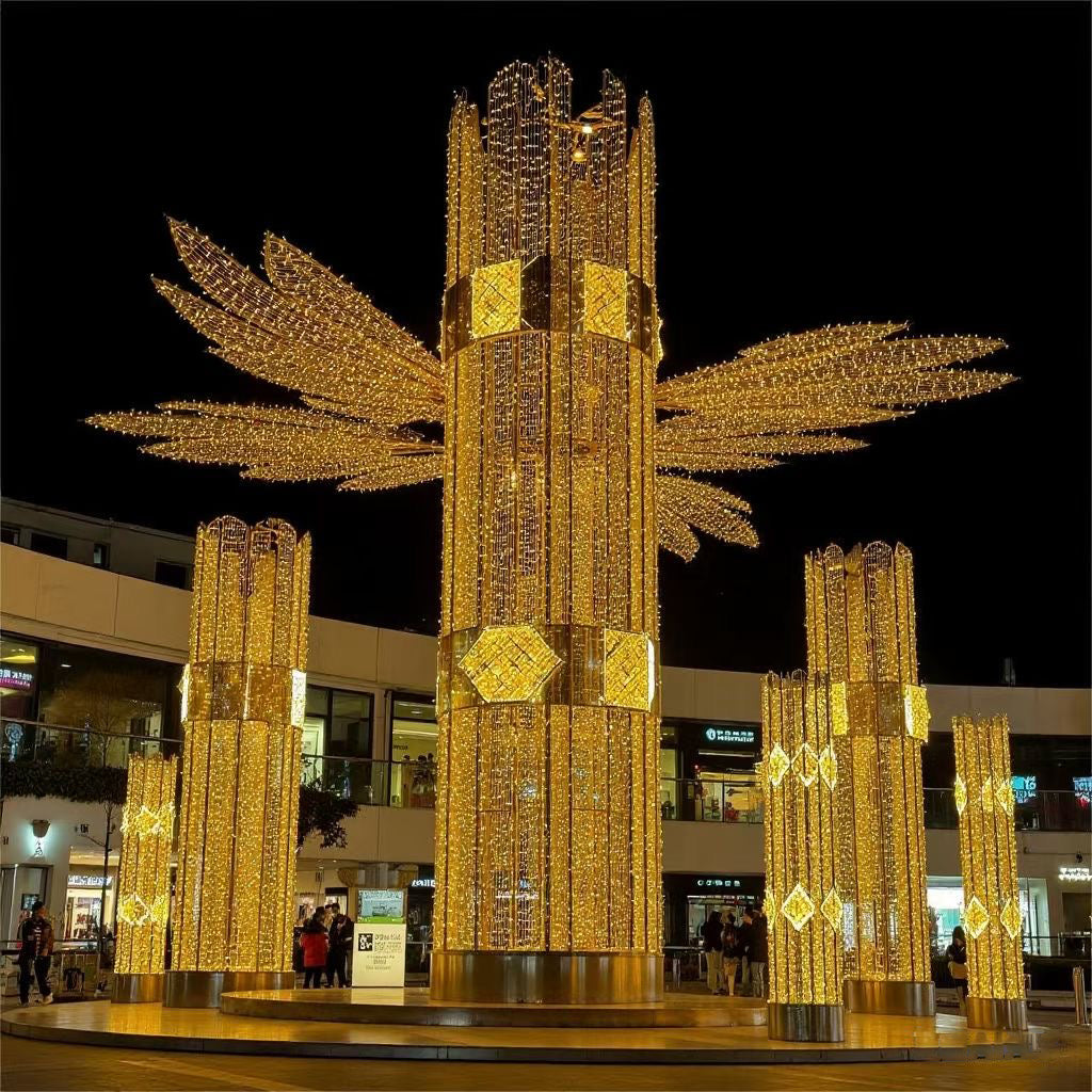 Large outdoor commercial decorative ball mall decoration LED 3D motif light Christmas decorative light