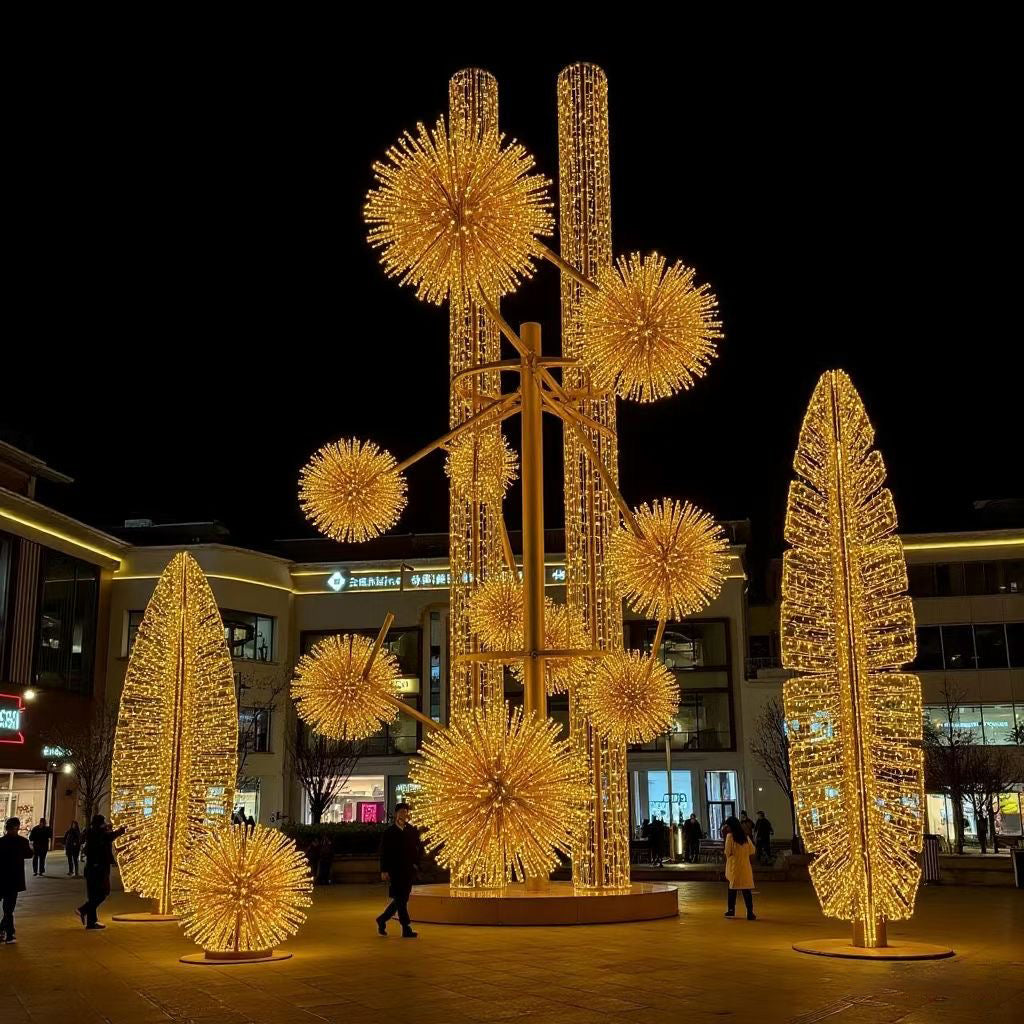 Large outdoor commercial decorative ball mall decoration LED 3D motif light Christmas decorative light