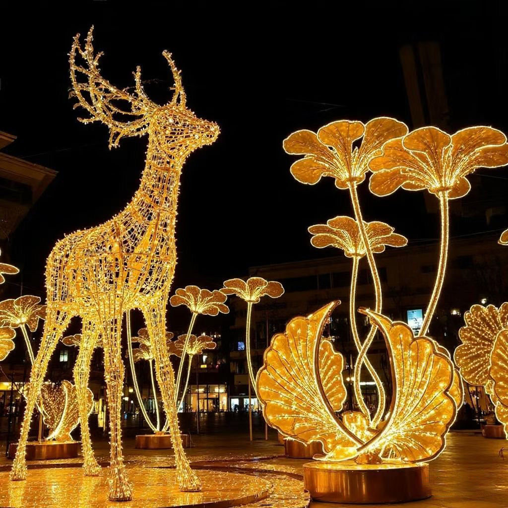 Outdoor Large 3D Reindeer Motif Lights Waterproof IP 65 Giant LED Christmas Lights  Warm White