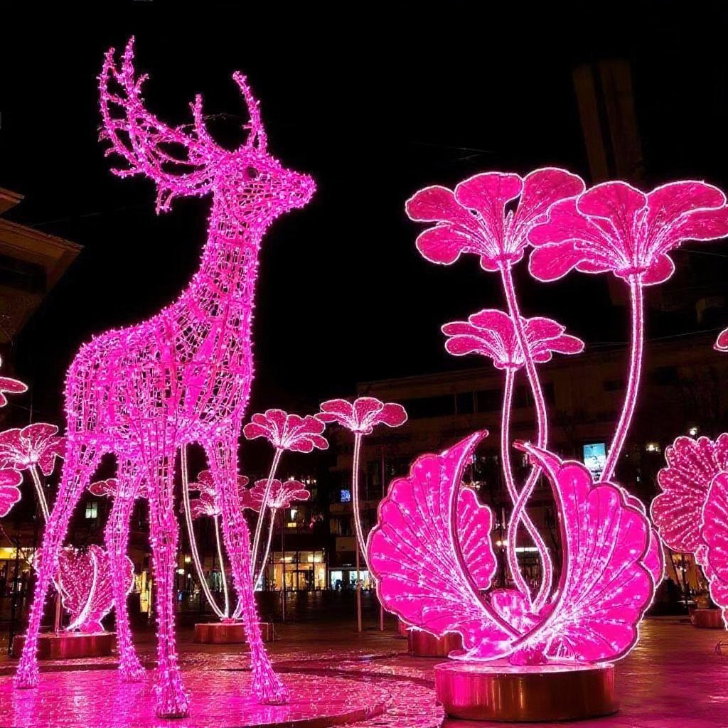 Outdoor Large 3D Reindeer Motif Lights Waterproof IP 65 Giant LED Christmas Lights  Warm White
