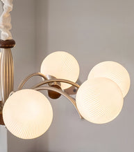 Load image into Gallery viewer, 8 light round chandelier restaurant living room room glass ball lamp
