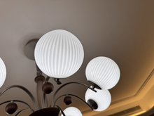 Load image into Gallery viewer, 8 light round chandelier restaurant living room room glass ball lamp
