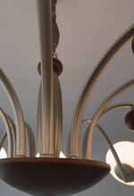 Load image into Gallery viewer, 8 light round chandelier restaurant living room room glass ball lamp
