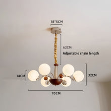 Load image into Gallery viewer, 5 light 6 light round chandelier restaurant living room room glass ball lamp
