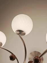 Load image into Gallery viewer, 8 light round chandelier restaurant living room room glass ball lamp
