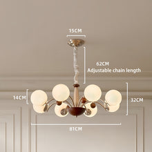 Load image into Gallery viewer, 8 light round chandelier restaurant living room room glass ball lamp
