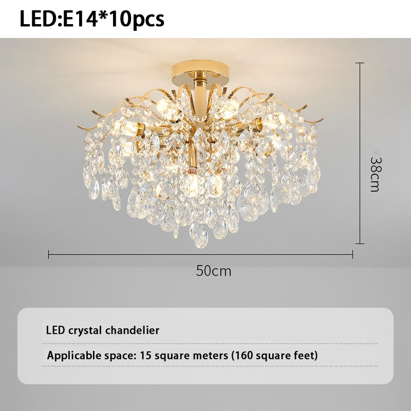 French style lamp luxury crystal chandelier living room bedroom dining room lamp