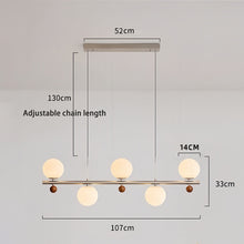 Load image into Gallery viewer, 5 light 6 light round chandelier restaurant living room room glass ball lamp
