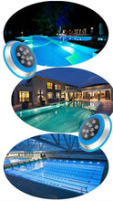 Load image into Gallery viewer, 12V 24V LED Pool Lights for Inground Pool Underwater Pool wall lamp Waterproof RGB Color Changing with Remote Controller
