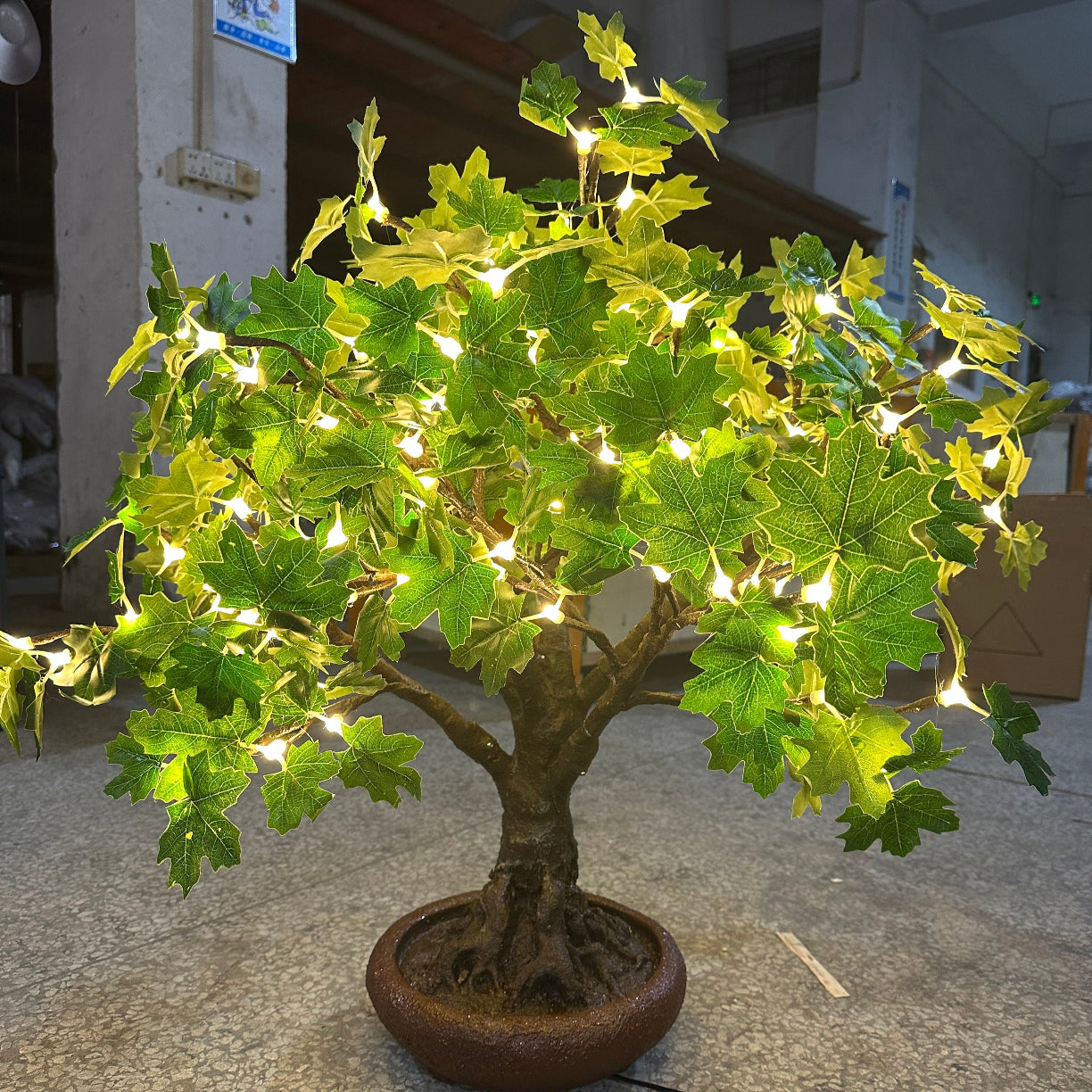 LED high simulation tree lights LED maple Tree bonsai tree,Height:80cm(2.62ft)