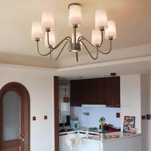 Load image into Gallery viewer, Living room chandelier 6 lamps 8 lamps 4 lamps glass lampshade headlight
