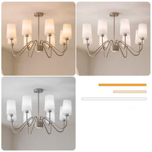 Load image into Gallery viewer, Living room chandelier 6 lamps 8 lamps 4 lamps glass lampshade headlight
