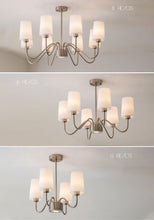 Load image into Gallery viewer, Living room chandelier 6 lamps 8 lamps 4 lamps glass lampshade headlight
