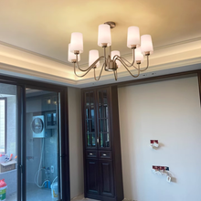 Load image into Gallery viewer, Living room chandelier 6 lamps 8 lamps 4 lamps glass lampshade headlight
