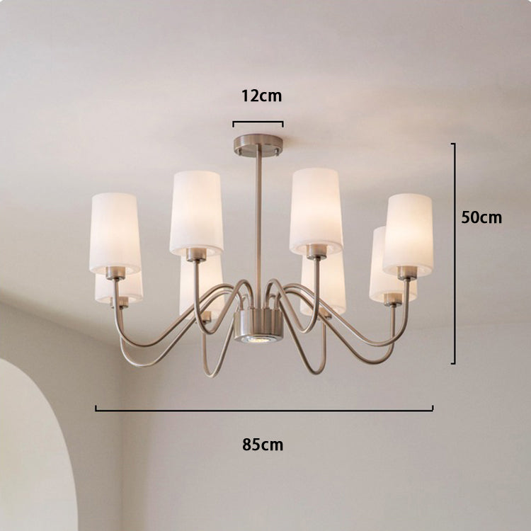 Living room chandelier 6 lamps 8 lamps 4 lamps glass lampshade headlight