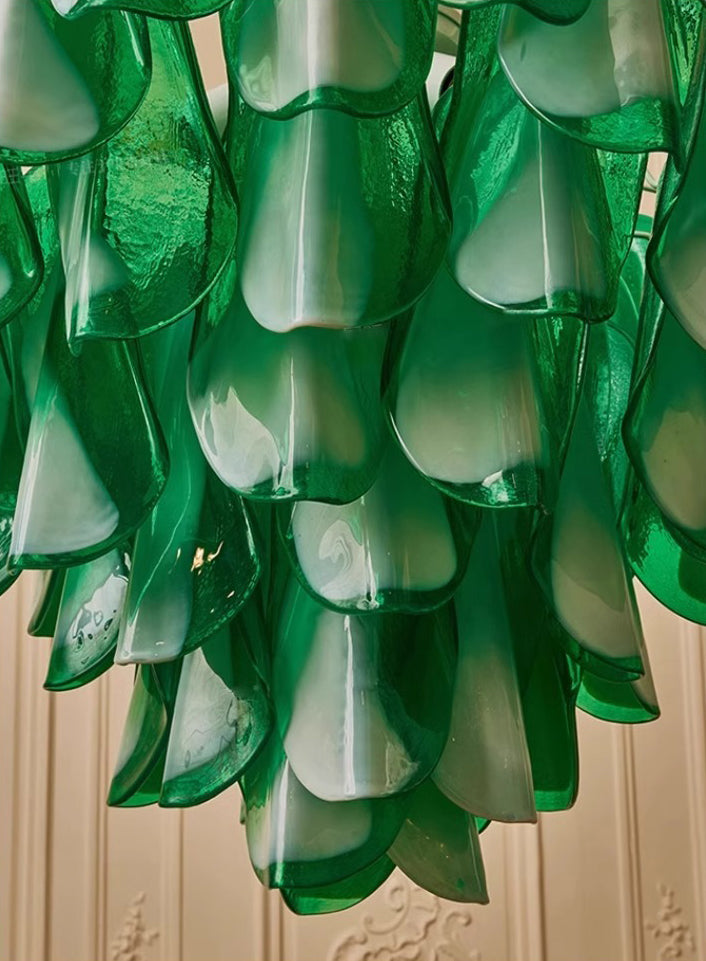Green Murano glass Living room chandelier Dining room stair light