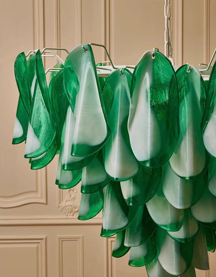 Green Murano glass Living room chandelier Dining room stair light