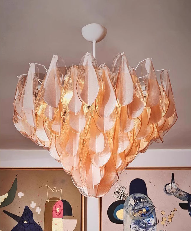 Pink Murano glass Living room chandelier Dining room stair light