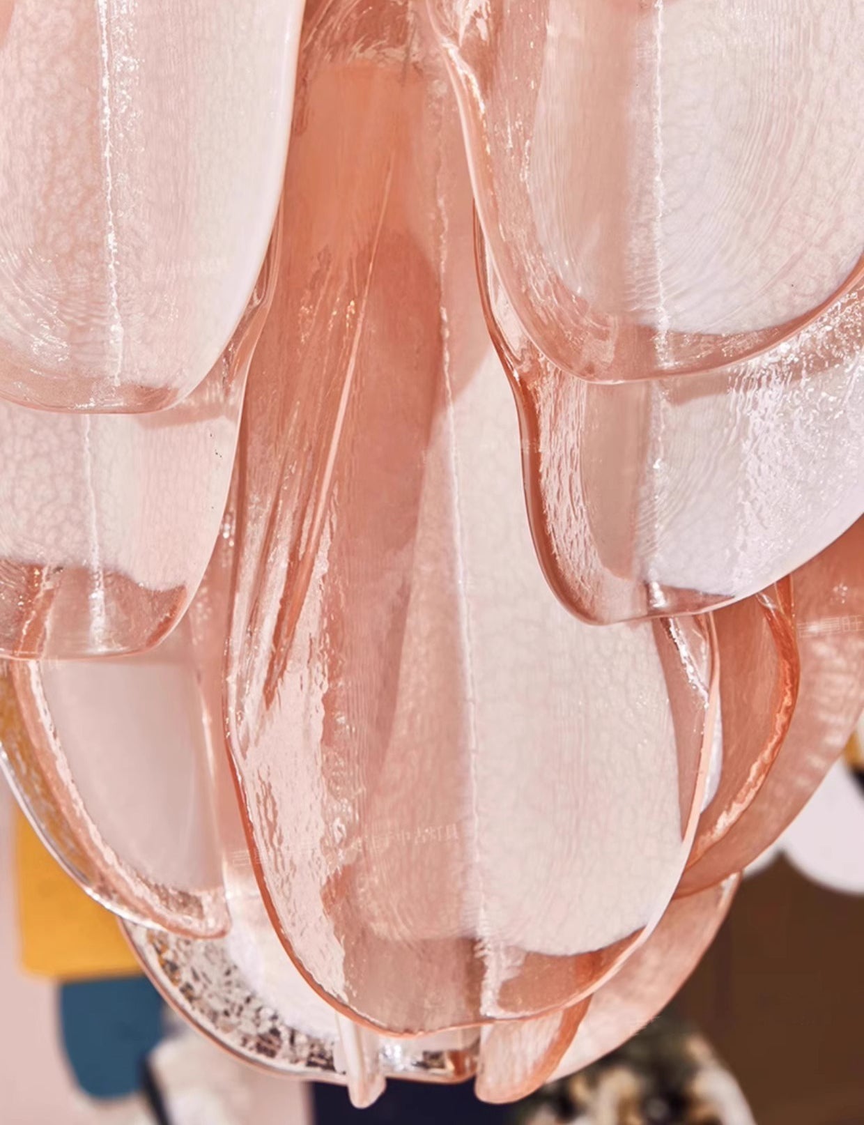 Pink Murano glass Living room chandelier Dining room stair light