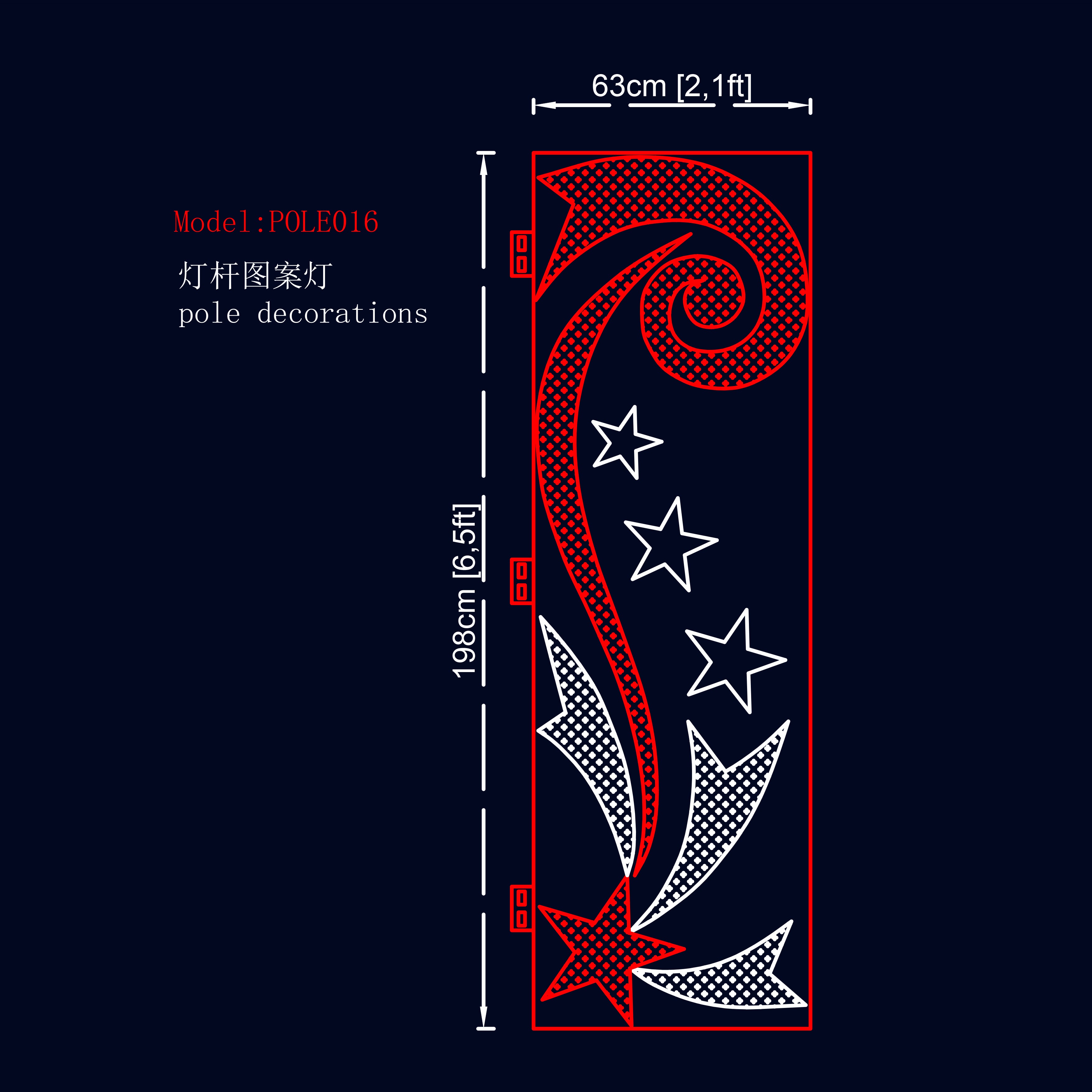 LED street pole decoration lamp LED motif light pole 16