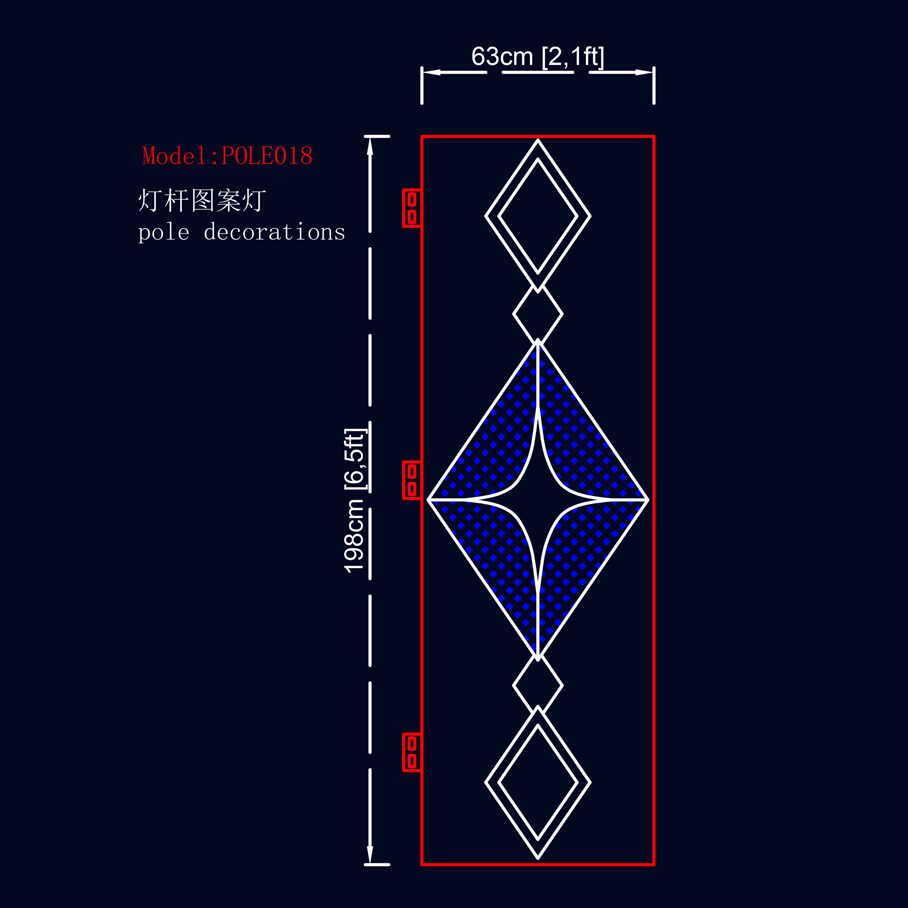 LED street pole decoration lamp LED motif light pole 18