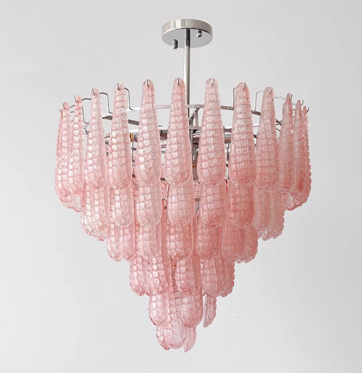 Vintage Nordic Decorative Pink Glass Pendant Luxurious Hanging Light