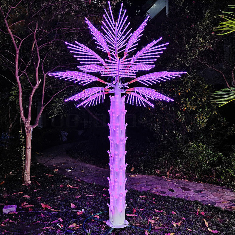 16 leaf RGB simulation palm tree lamp remote control color change High ...