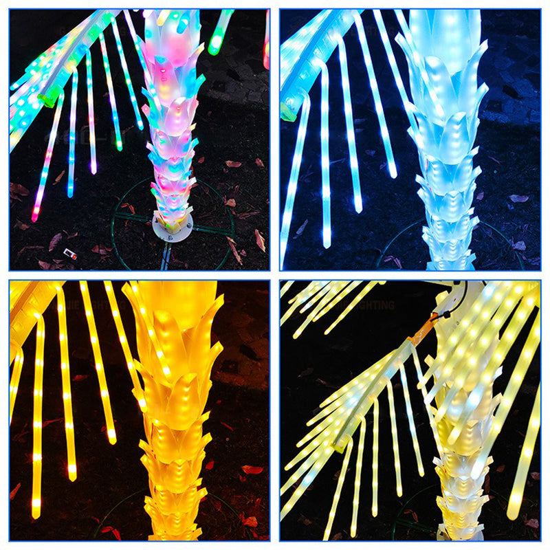 16 leaf RGB simulation palm tree lamp remote control color change High ...