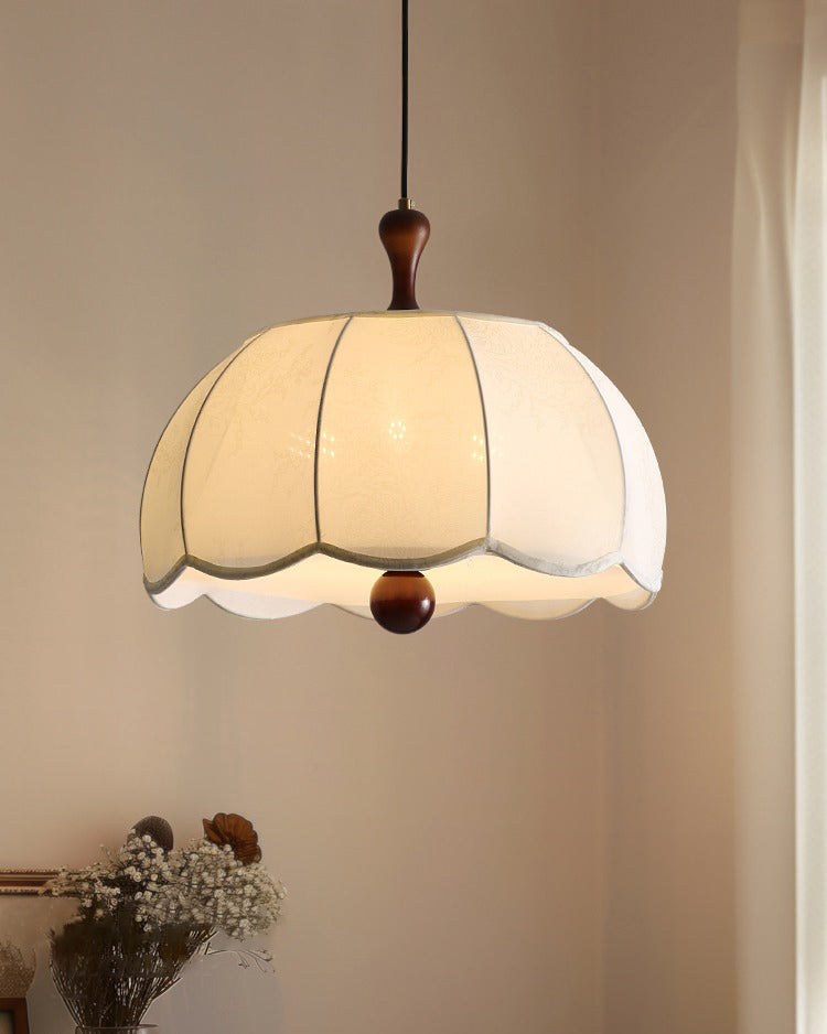 Silk Lampshade LED Indoor Pendant Light | Room Chandelier – Green