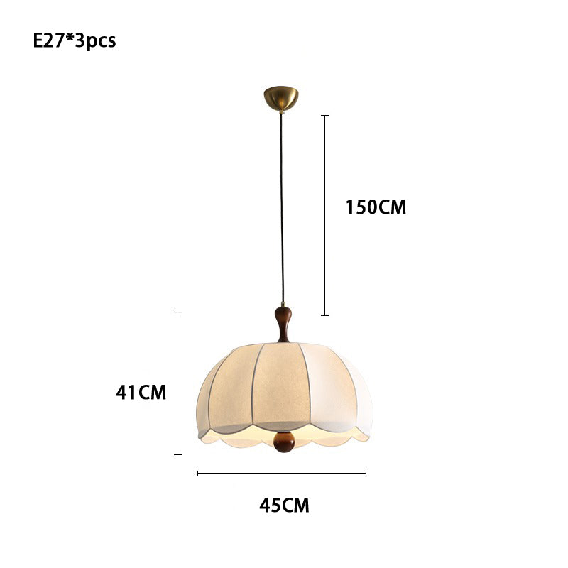 Silk Lampshade LED Indoor Pendant Light | Room Chandelier – Green