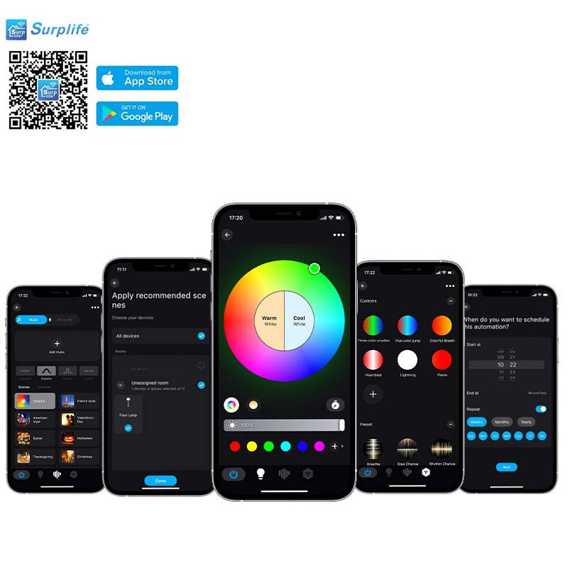 App-Controlled RGBW LED Maple Tree Light, Bluetooth Color Wheel Outdoor Decorative Tree – 3.5m / 11.5ft