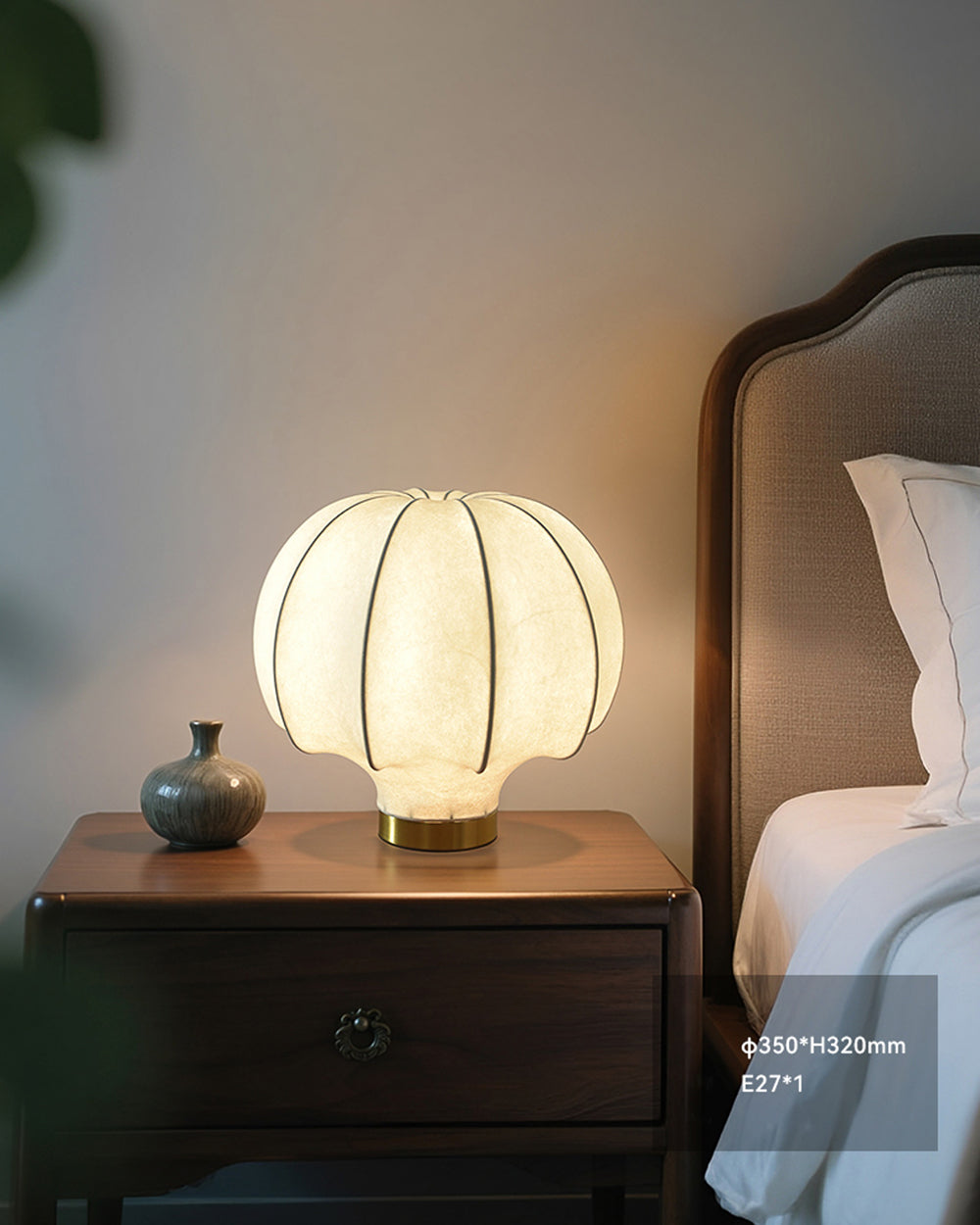 Silk table lamp bedroom dining room study room decorative lamp