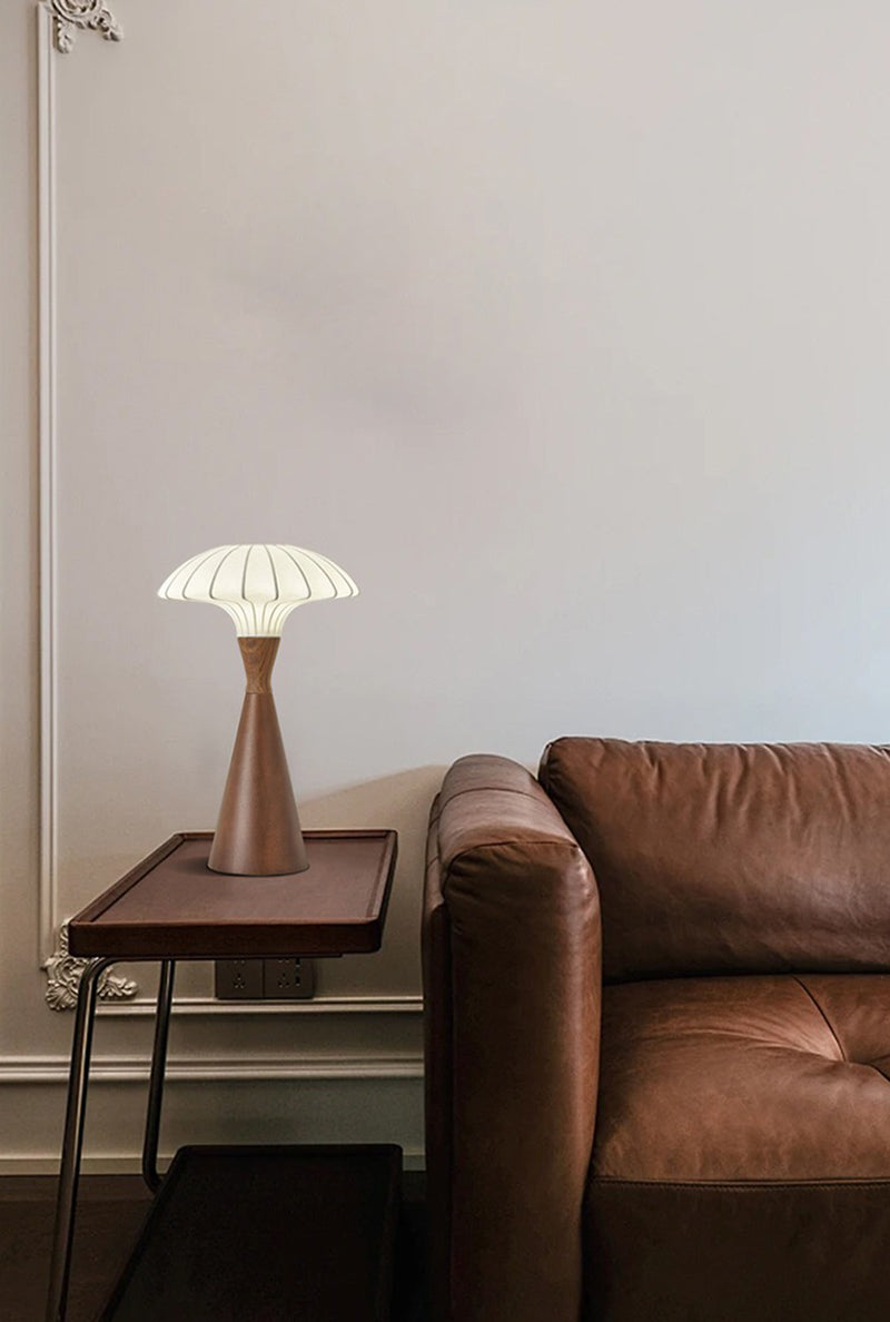 LED silk solid wood desk lamp