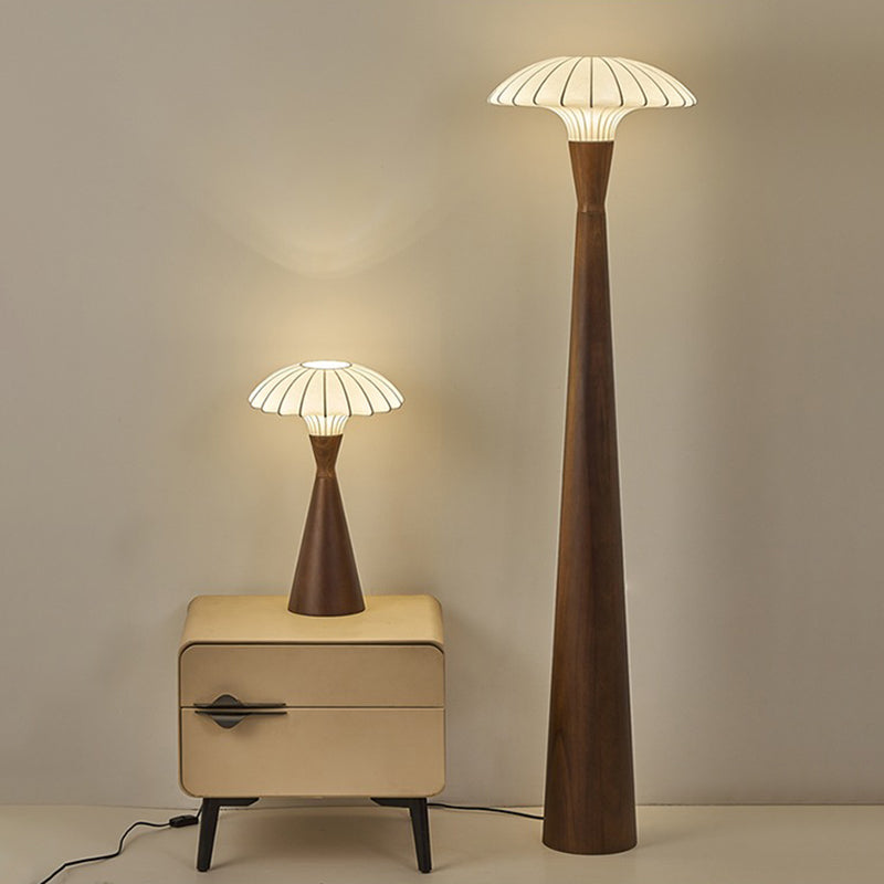 LED silk solid wood floor lamp