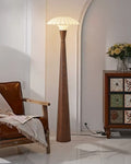LED silk solid wood floor lamp