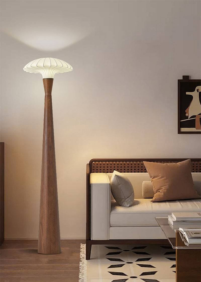 LED silk solid wood floor lamp