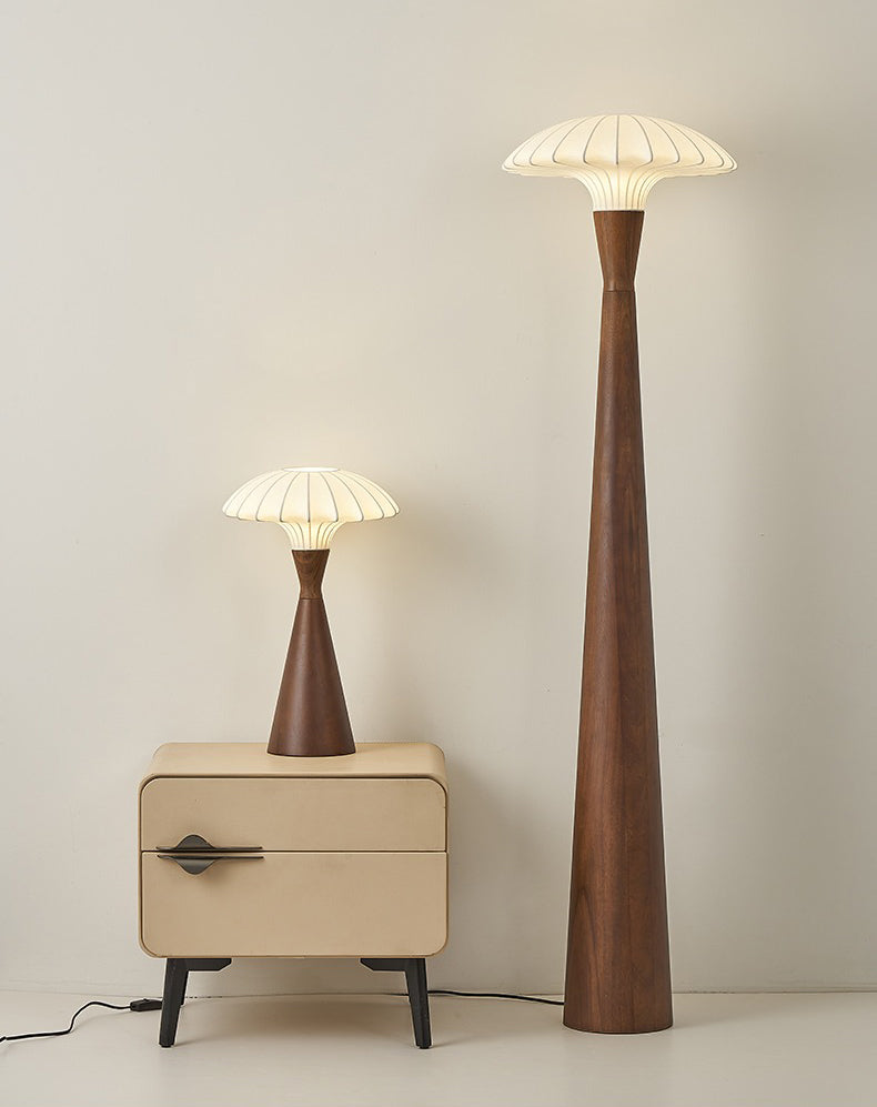 LED silk solid wood floor lamp