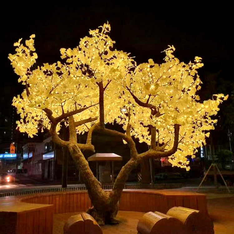 Outdoor artificial LED high Simulation Ginkgo Tree lights,Height: 3.5m(11.5ft)