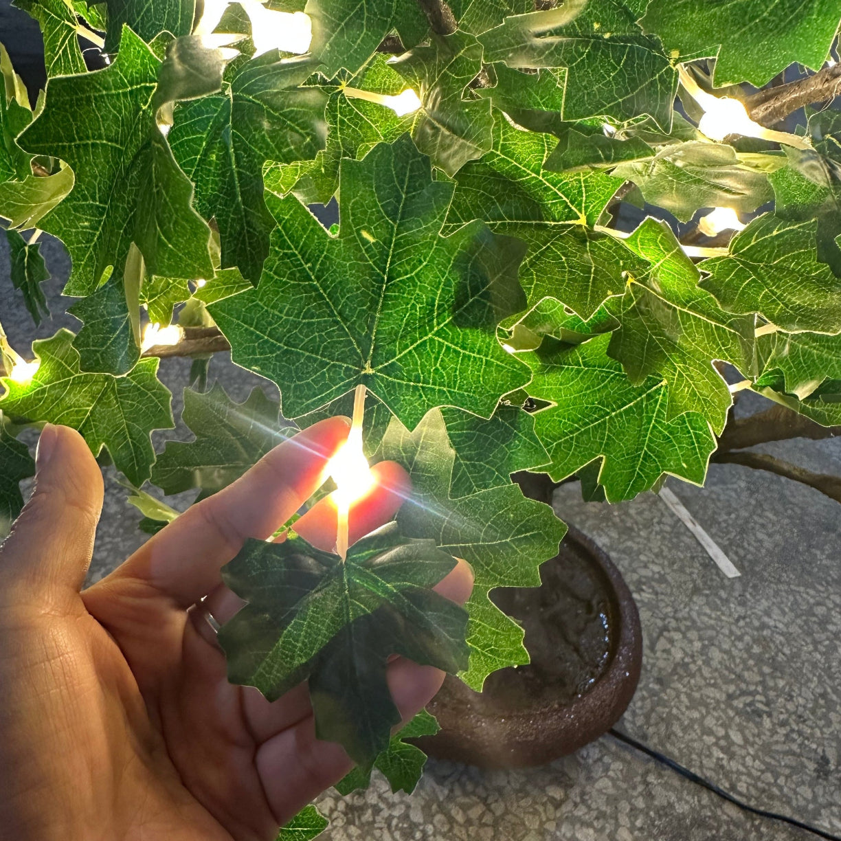 LED high simulation tree lights LED maple Tree bonsai tree,Height:80cm(2.62ft)