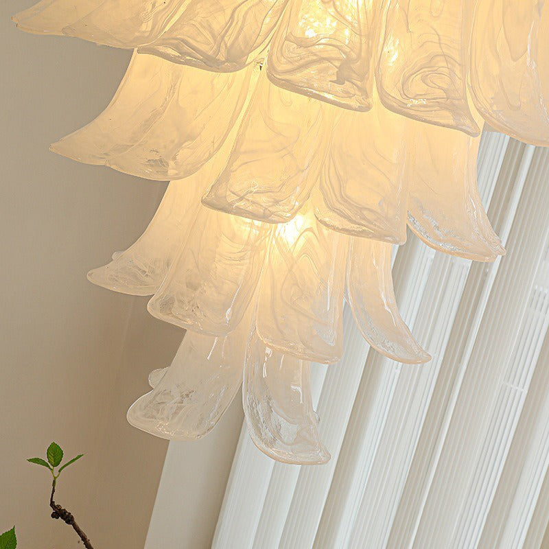 White jade glass chandelier