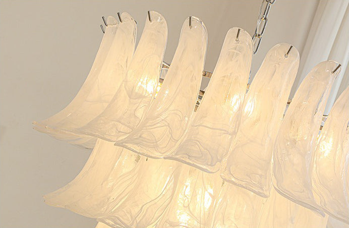 White jade glass chandelier