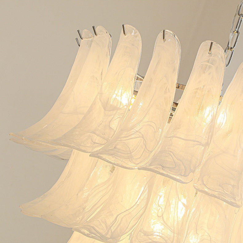 White jade glass chandelier
