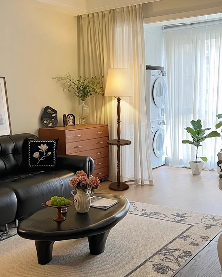 LED Wooden living room floor lamp study lamp