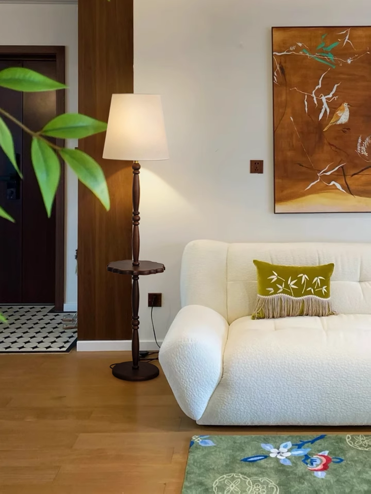 LED Wooden living room floor lamp study lamp