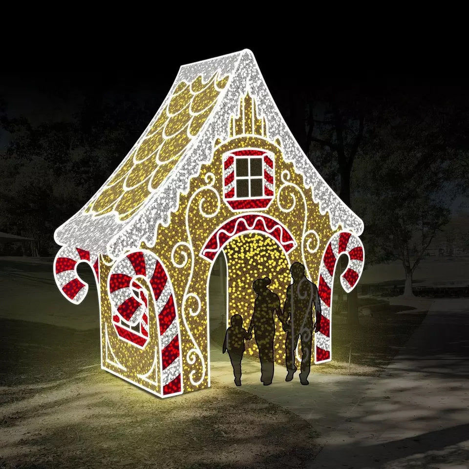 Gingerbread House decoration LED 3D motif light Christmas decorative light