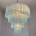 Vintage murano star tube glass chandelier Blue