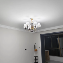 Load image into Gallery viewer, 6 lamp holders American fabric chandelier LED room lamp hall lamp
