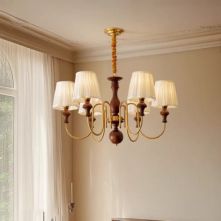 6 lamp holders American fabric chandelier LED room lamp hall lamp