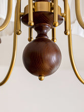 Load image into Gallery viewer, 6 lamp holders American fabric chandelier LED room lamp hall lamp
