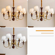 Load image into Gallery viewer, 6 lamp holders American fabric chandelier LED room lamp hall lamp
